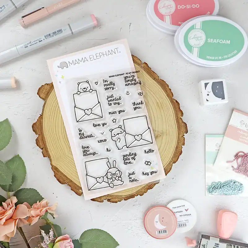 Set de sellos To my Dearest de Mama Elephant Marca Reconocida