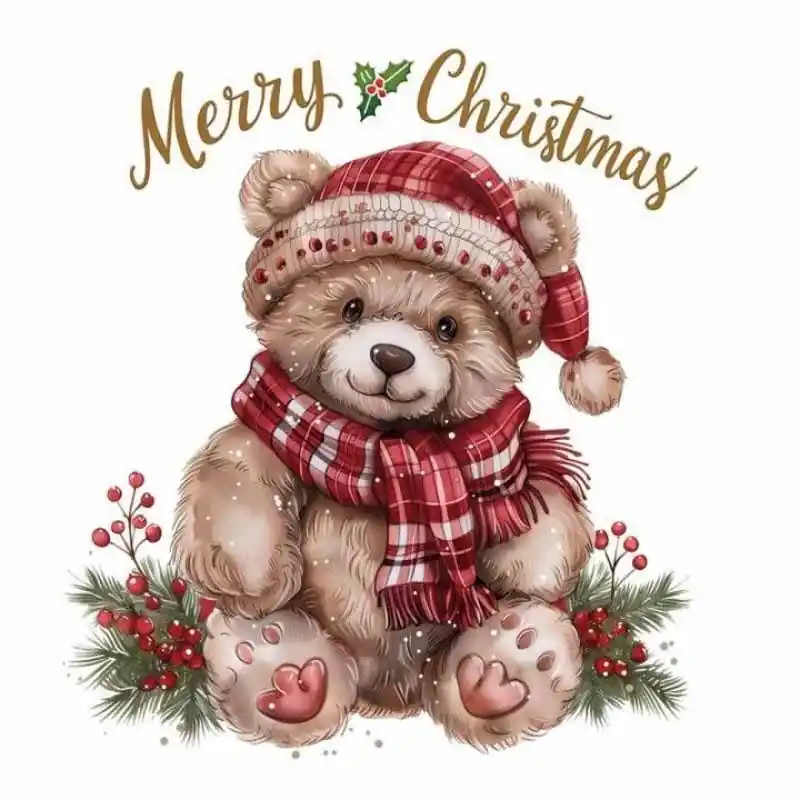 Transfer DTF textil 24x23cm. Christmas Bear Artis Decor Ordenar Ahora Mismo
