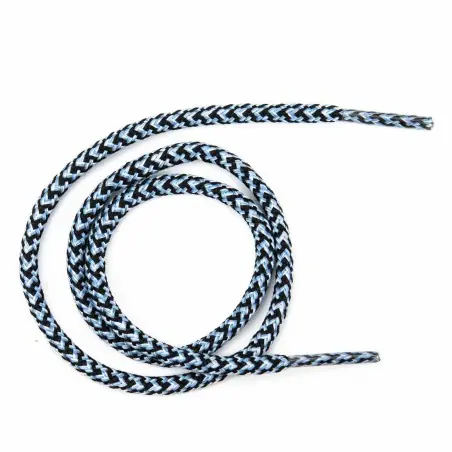 Venta Final Cordón redondo fantasía color azul-negro con terminales ref.734-2 poliéster 4 mm (largo de 50 a 180 cm) - pack 144 uds