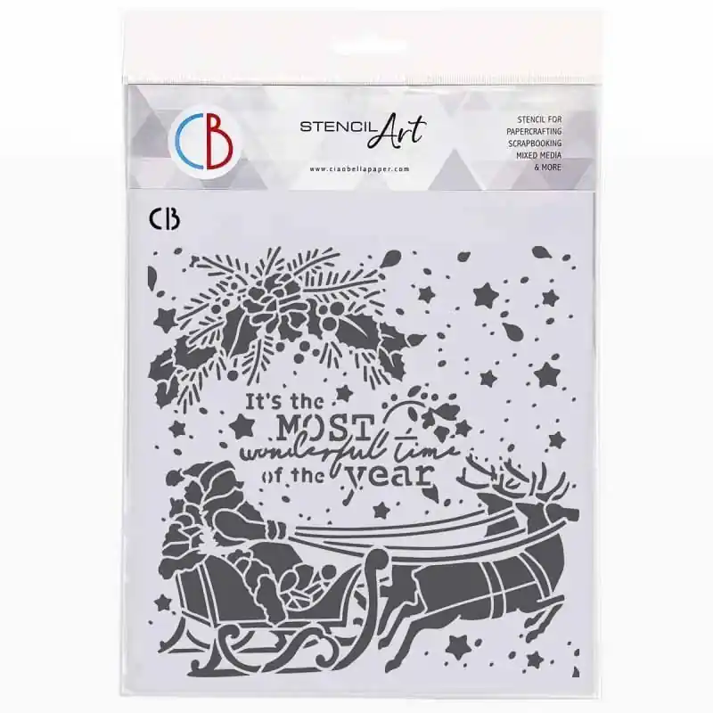 Novedad Texture Stencil 8x8 Wonderful time CIAO BELLA 20x20cm