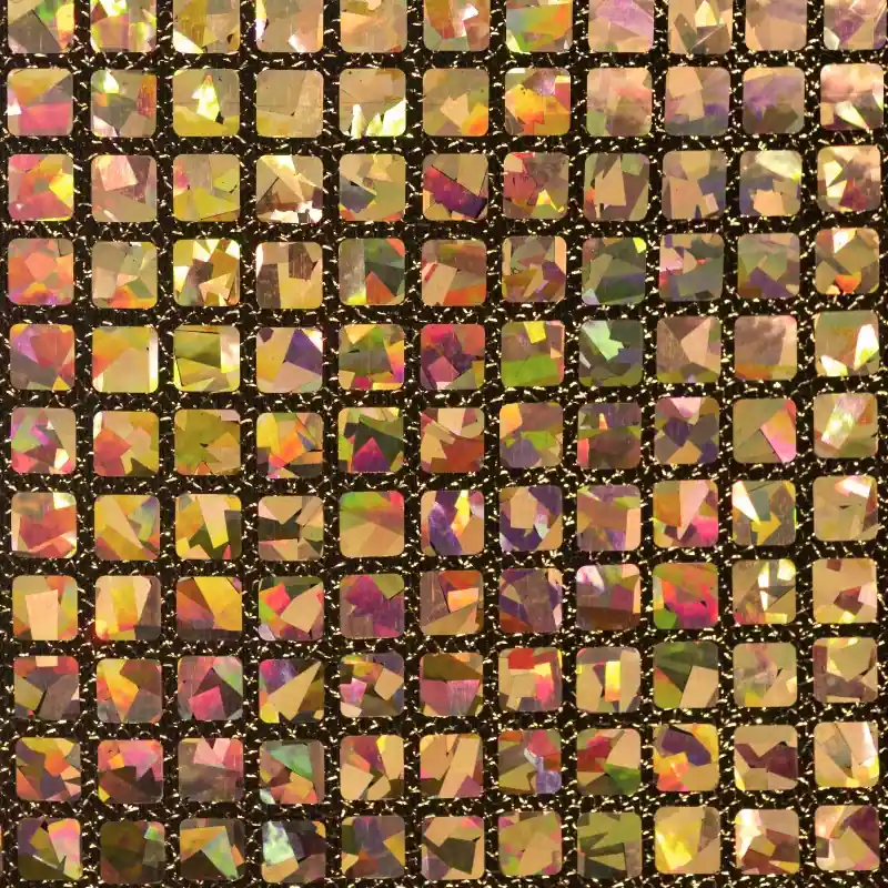 Lentejuela Holograph Cuadrado Oro Negra Mayoreo