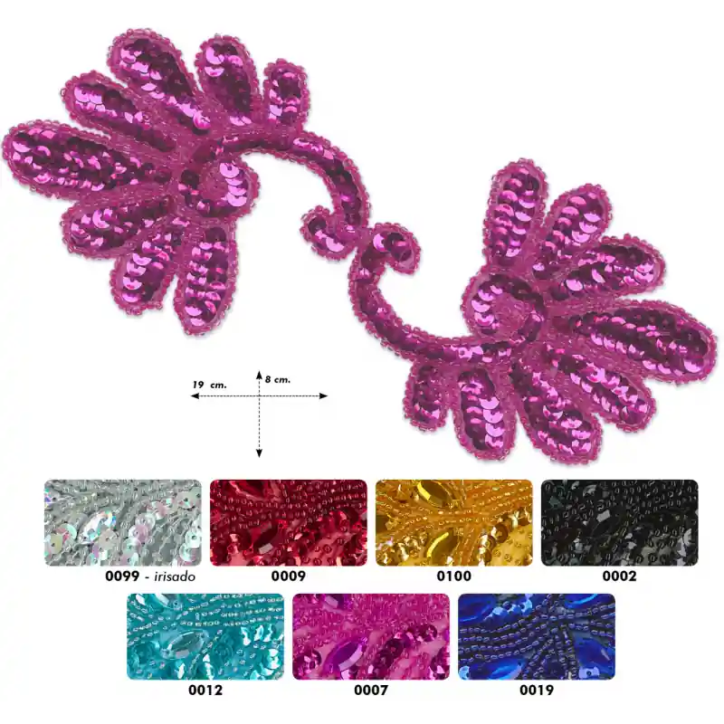 Gran Oferta Motivo termoadhesivos con lentejuelas 19cm - 0099 Irisado