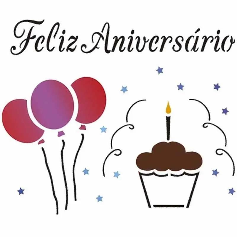 Plantilla/ Stencil CUMPLEAÑOS, 10x10 cm, ACRILEX. Compra Ahora