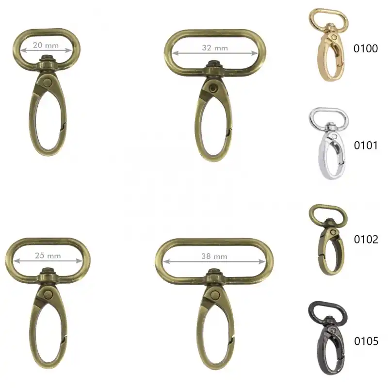 Mosquetón Anilla Ovalada Metal - 2 cm - 0100 Dorado Promoción