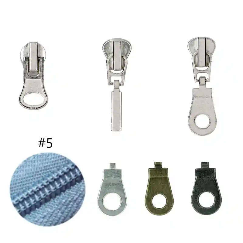 Hecho A Mano Cursor Cremallera 5mm - Malla Espiral - 1 - 0101 Plateado