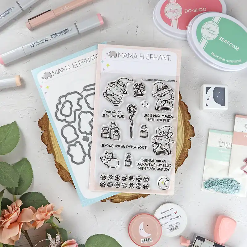 Precio Reducido Set de sellos+troquel Magical Wizards de Mama Elephant