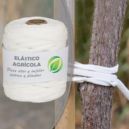Oferta De Temporada 200 mts Goma elástica cuerda agrícola cinta blanca 7 mm, atar árboles y plantas, plana y suave, entutorar