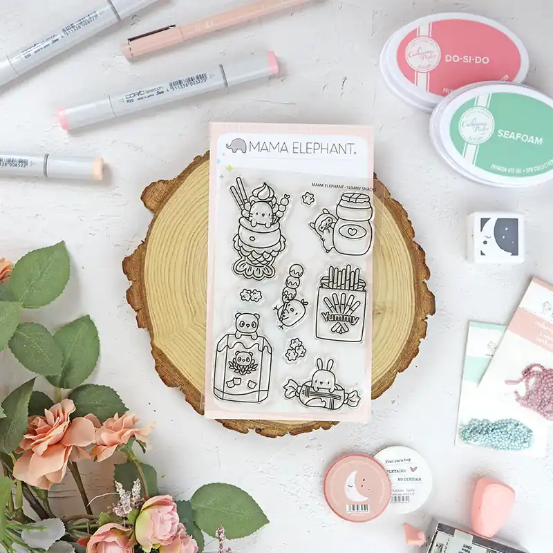 Set de sellos Yummy Snacks de Mama Elephant Garantía De Devolución De Dinero