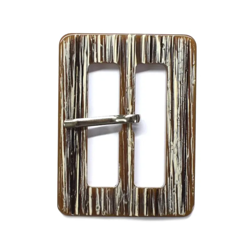 Hebilla de pasta jaspeada 45mm - Marrón Lujoso