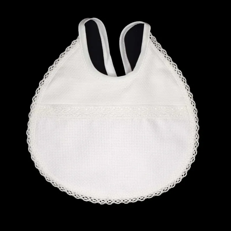 Babero con puntilla - Blanco Devolución Gratuita