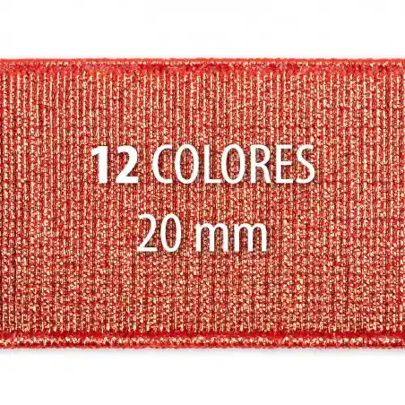 Promoción Exclusiva Elástico metalizado 20mm - Rollo 25 metros