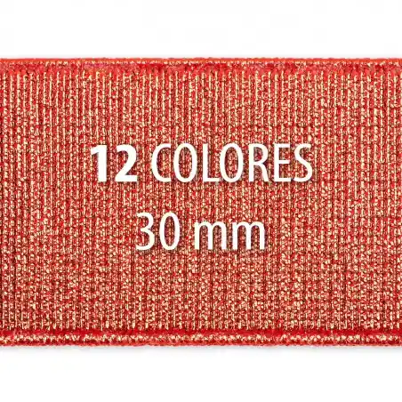 Elástico metalizado 30mm - Rollo 25 metros Directo De Fábrica