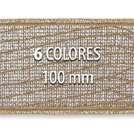 Elástico metalizado TEJUS 100mm - Rollo 25 metros Garantía De Devolución De Dinero