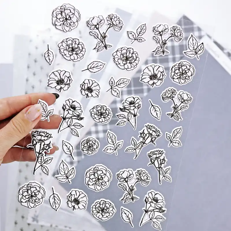 Maxi set de pegatinas puffy Camelias Más Vendido