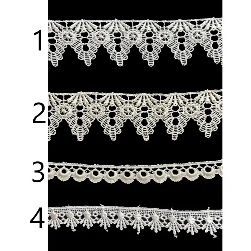 Barato Encaje guipur blanco y beige PC86-15 - 4