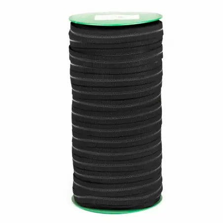 Elástico Negro 14 mm EP-26 Hilo transparente - Rollo 100 mts Máxima Calidad