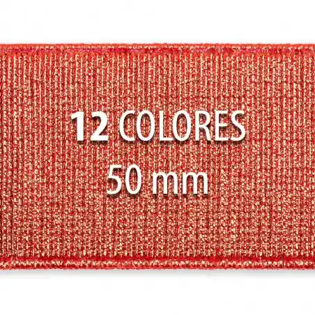 Elástico metalizado 50mm - Rollo 25 metros Económico