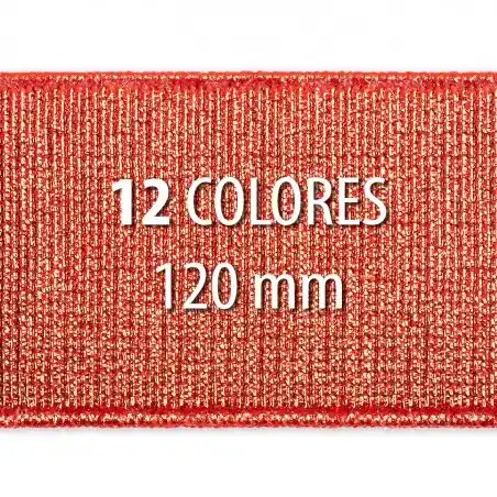 Elástico metalizado 120mm - Rollo 25 metros Ocasión Especial