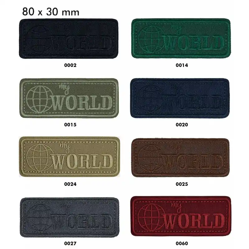 Aplique Bordado Termoadhesivo My World 8 X 3cm - 0002 Negro Mayoreo