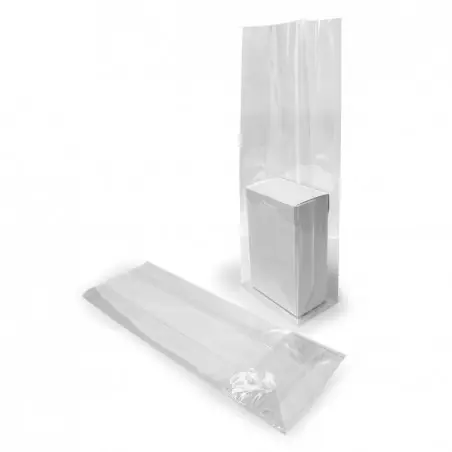 Envío Inmediato Bolsa polipropileno biorientado 6x19+4 cm con fuelle y fondo cuadrado - Pack 1000 uds