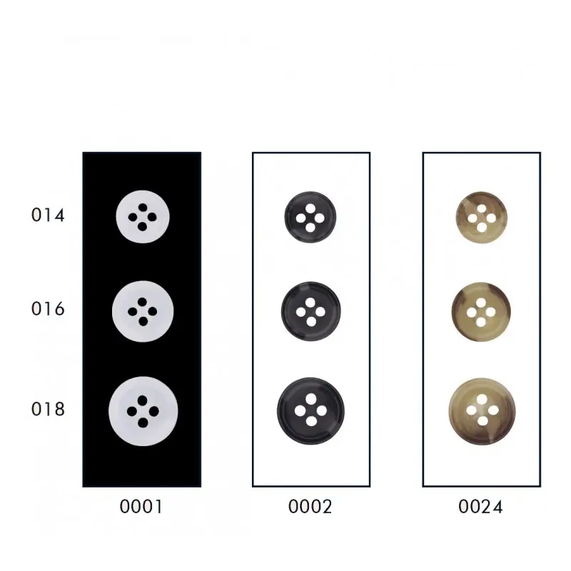 Última Versión Botón Poliéster Bra - Línea 014 | 9 mm - 0001 Blanco