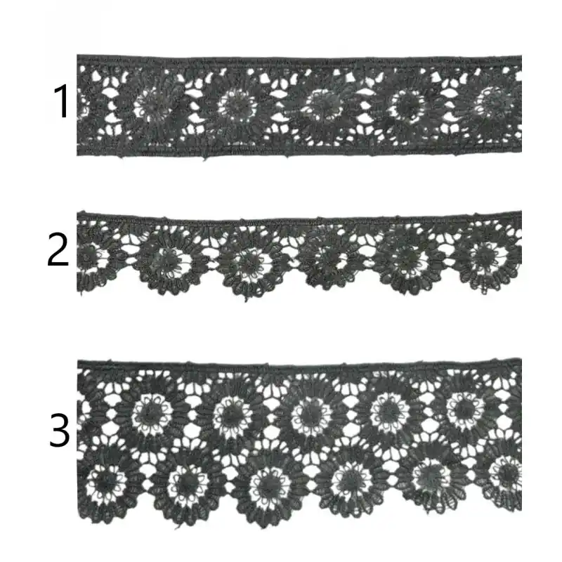 Encaje de hilo gris PC37-2 - 2 Disponible Ahora