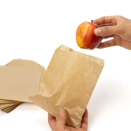 100 Sobres papel kraft fino marrón 15x20 cm para bolleria, fritos, croissant Artesanal