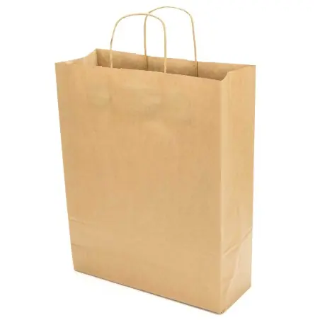 Mejor Precio Bolsa papel kraft marrón con asa retorcida 32+12x42 cm, 100 g/m² - Pack 50 uds