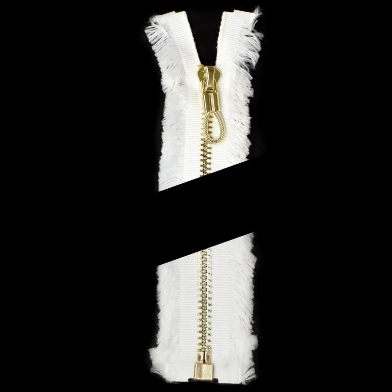 Auténtico Cremallera chenilla 70cm con separador - Blanco