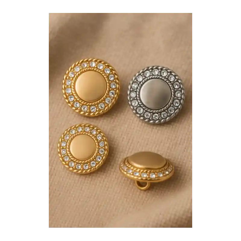 Alta Calidad Botón decorativo redondo - Línea 028 | 18 mm - 0100 Dorado