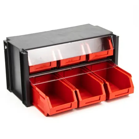 Estante cajonera plástico 6 cajones apilable Tayg 306006 Súper Precio