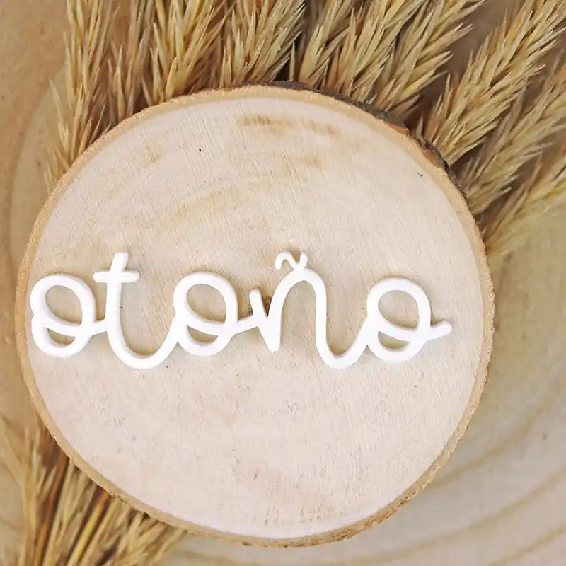 Adorno palabra Otoño metacrilato blanco Compra Hoy