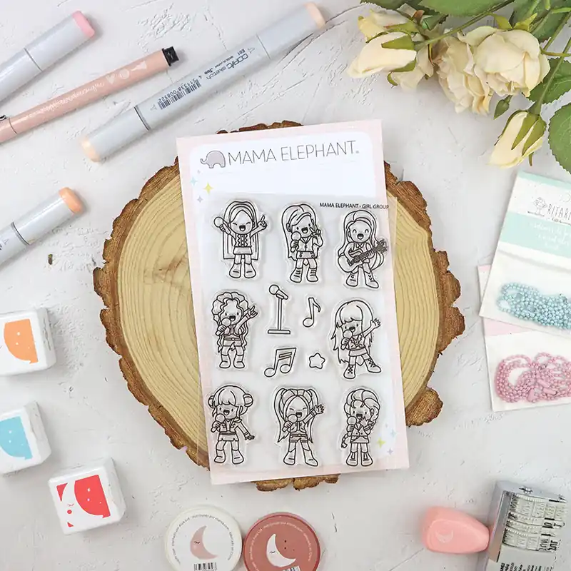 Envío Inmediato Set de sellos Girl Group de Mama Elephant