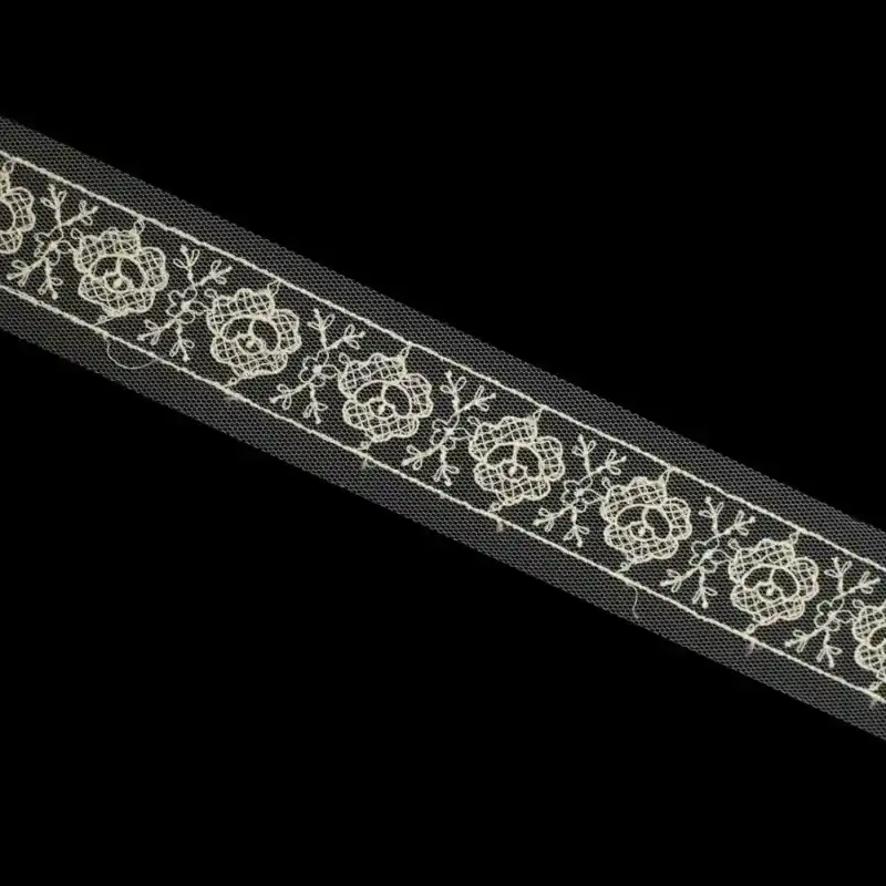 Tul bordado 2074 - Crudo Liquidación