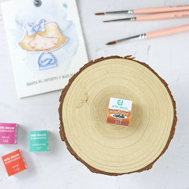 Más Vendido 1/2 godet acuarela Metallic Orange Artis Decor