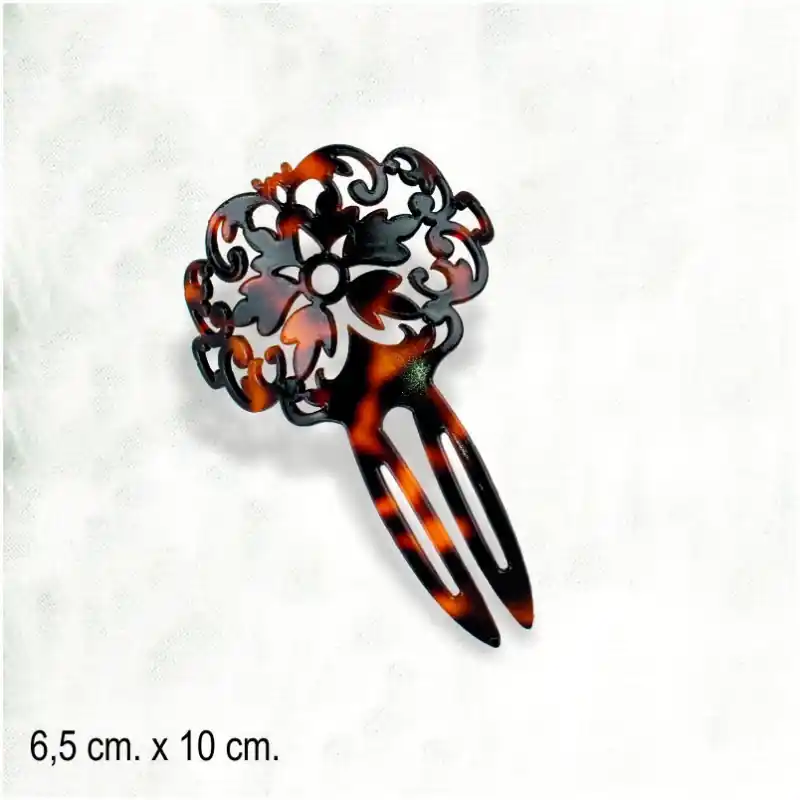 Peinecilla calada floral en carey Oferta Especial