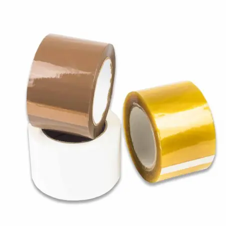Precinto acrílico económico 75mm x 132m Marrón, blanco, transp. - Caja 24uds Original