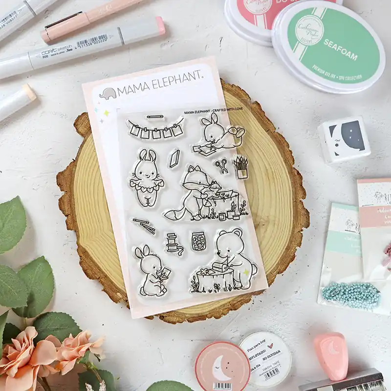 Set de sellos Crafted With Love de Mama Elephant Directo De Fábrica