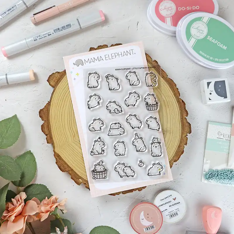 Set de sellos Little Capybara Agenda de Mama Elephant Precio Reducido