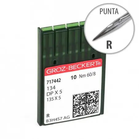Aguja Groz-Beckert 134 60/8 Punta R - Pack 10 uds Súper Precio