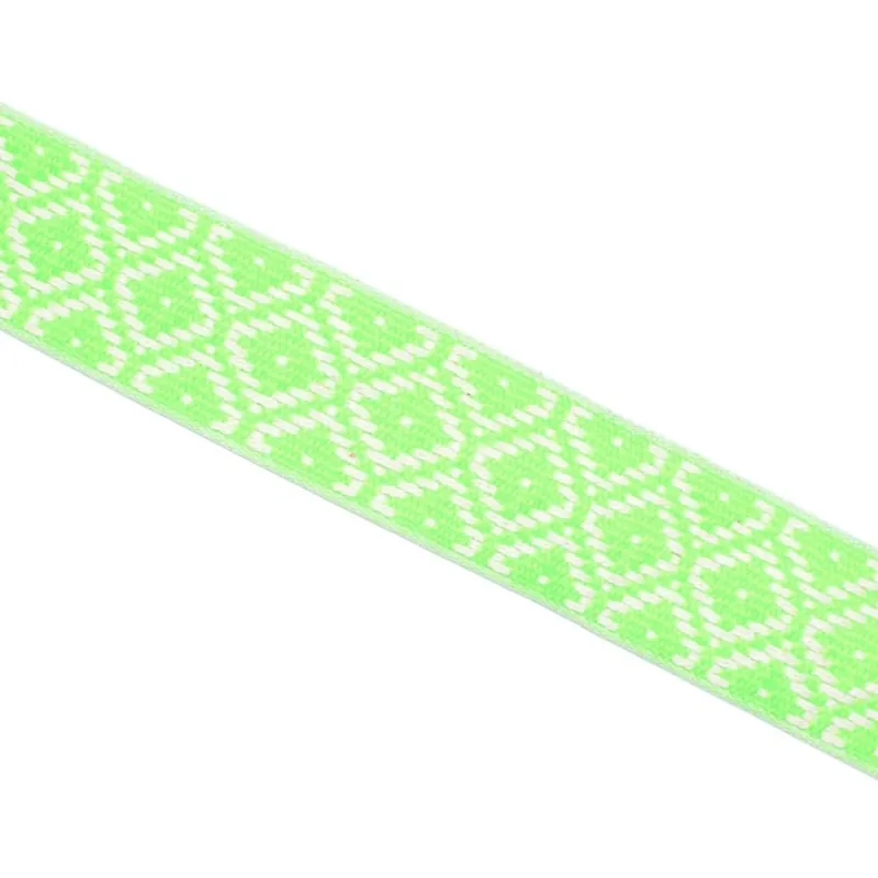 Promoción Exclusiva Cinta étnica lana flúor 30mm - Verde fl.