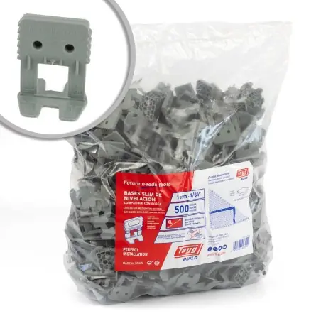 500 Bases Clips 1 mm espaciadores de nivelación suelos, baldosas, azulejos compatible con grandes formatos Tayg 913112 Mejor Calidad