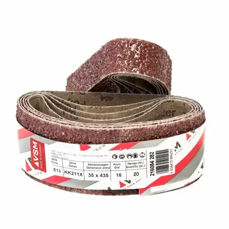 Últimas Unidades Banda de lija tela roja VSM VITEX 35x435 mm grano 16 - Pack 10 uds