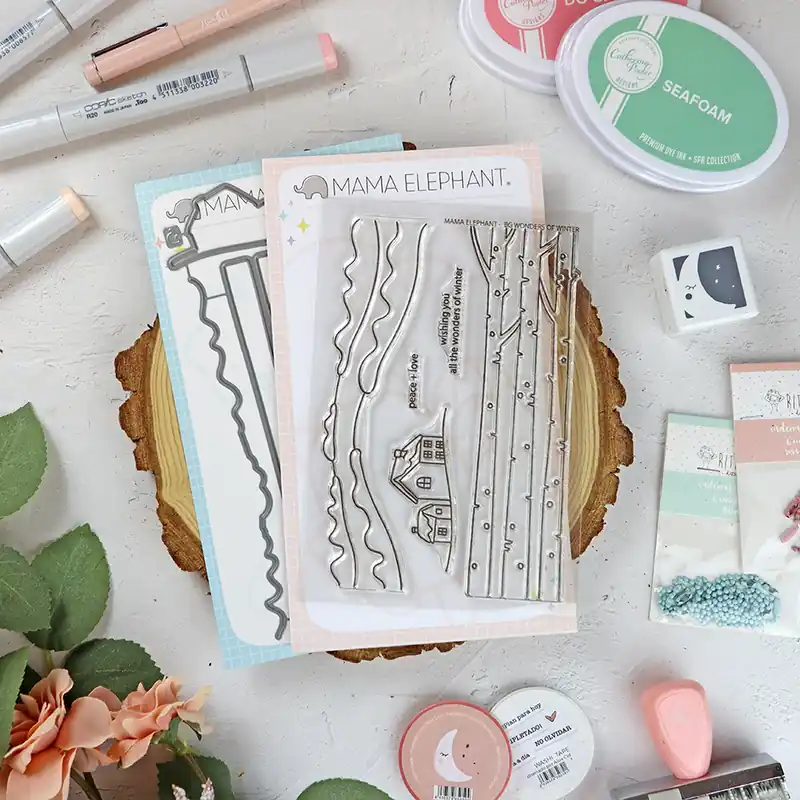 Set de sellos+troquel BG Wonders of Winter de Mama Elephant Precio De Fábrica