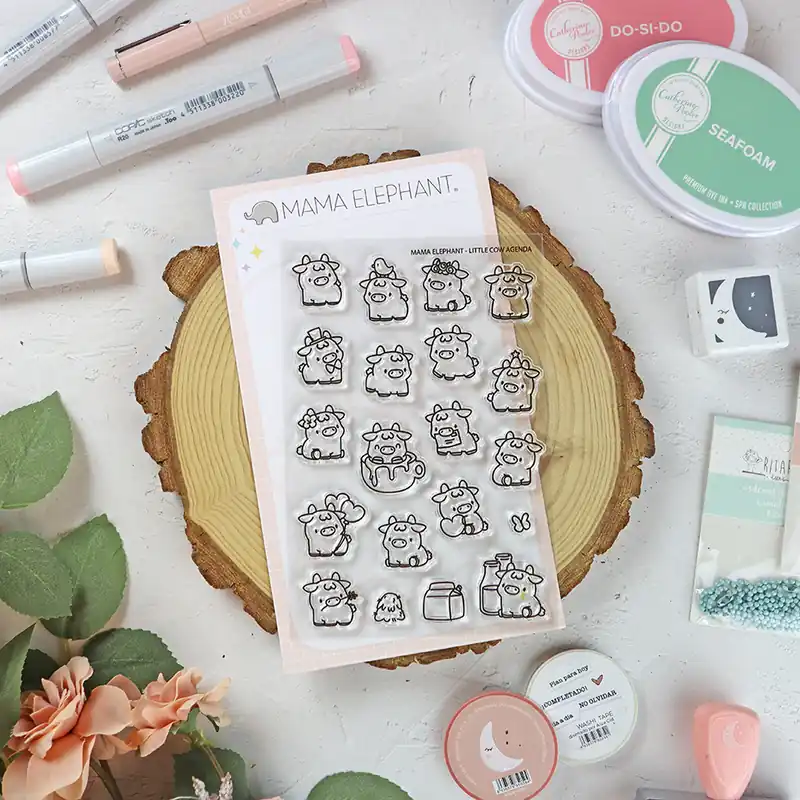 Set de sellos Little Cow Agenda de Mama Elephant Alta Calidad