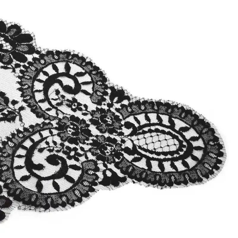 Auténtico Mantilla triangular española 60x115cm 004 - Negro