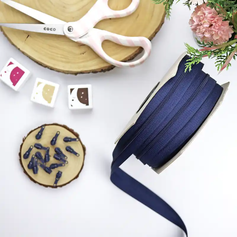 Última Versión Cremallera de 3 clásica continua Navy