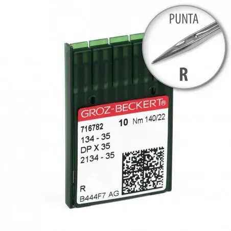Precio Bajo Aguja Groz-Beckert 134-35 140/22 Punta R - Pack 10 uds