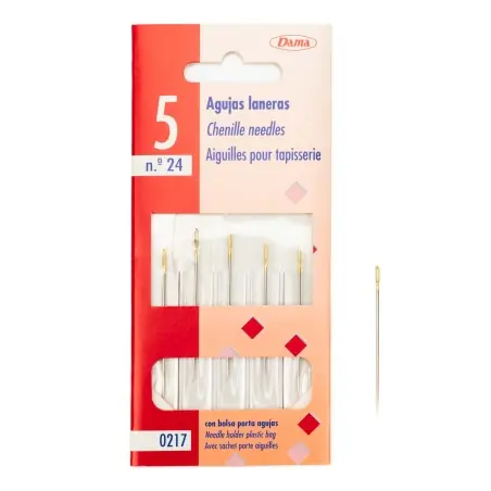 Súper Precio Agujas tapiceras (laneras) con punta Nº24 - Pack 5 uds