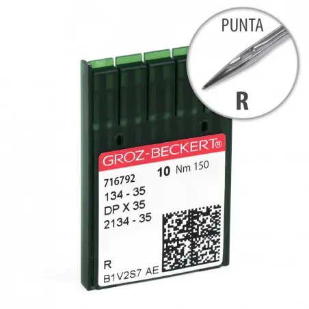 Aguja Groz-Beckert 134-35 150 Punta R - Pack 10 uds Popular